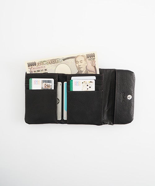 Mochiモチtrifold wallet (dark brown/ma-pro-28)鹿革 3つ折り財布