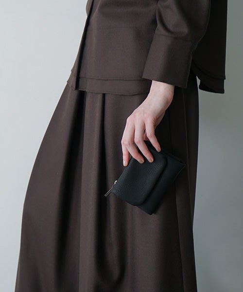 Mochiモチtrifold wallet (dark brown/ma-pro-28)鹿革 3つ折り財布