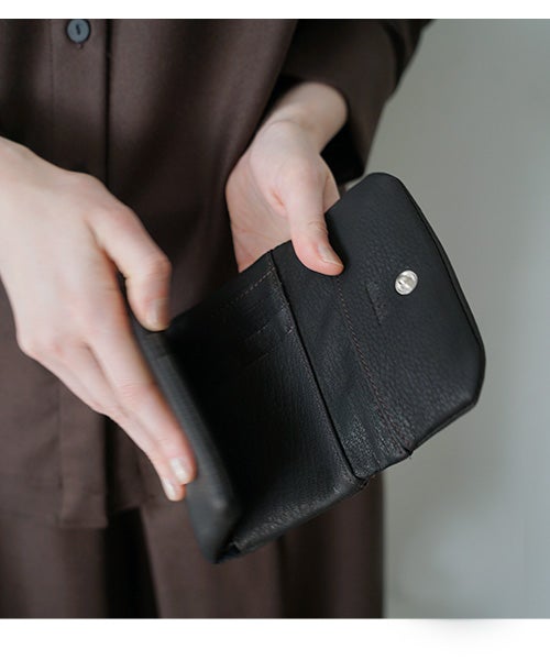 Mochiモチtrifold wallet (dark brown/ma-pro-28)鹿革 3つ折り財布