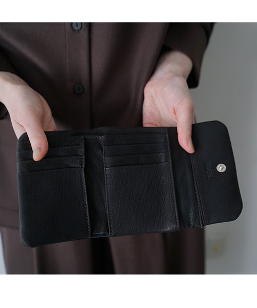 Mochiモチtrifold wallet (dark brown/ma-pro-28)鹿革 3つ折り財布