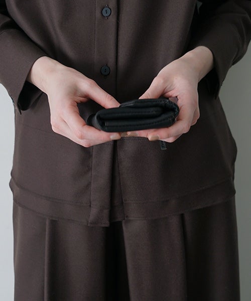 Mochiモチtrifold wallet (dark brown/ma-pro-28)鹿革 3つ折り財布